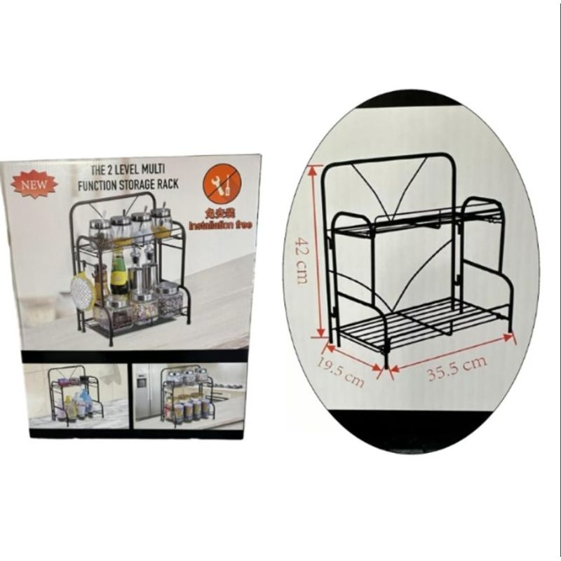 GENERICO - Organizador De Almacenamiento Multiuso Cocina - Baño 2 Niveles Negro
