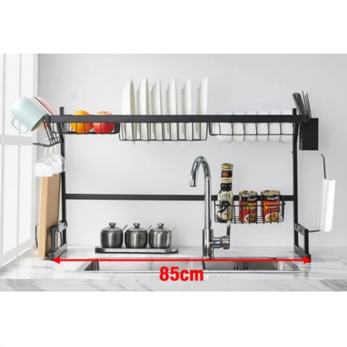 GENERICO - Secador Organizador Escurridor De Plato Loza 85Cm / 2 Niveles.