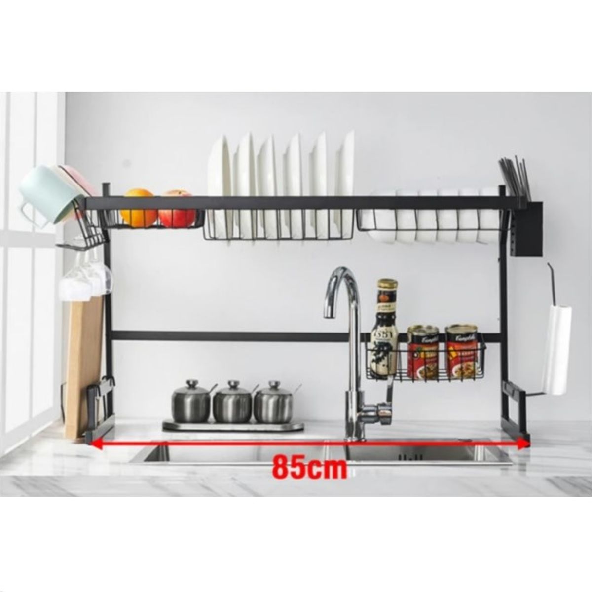 GENERICO - Secador Organizador Escurridor De Plato Loza 85Cm / 2 Niveles.