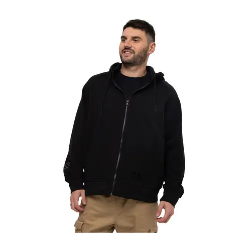CAT - Polerón Hombre Fleece Logo Full Zip Negro