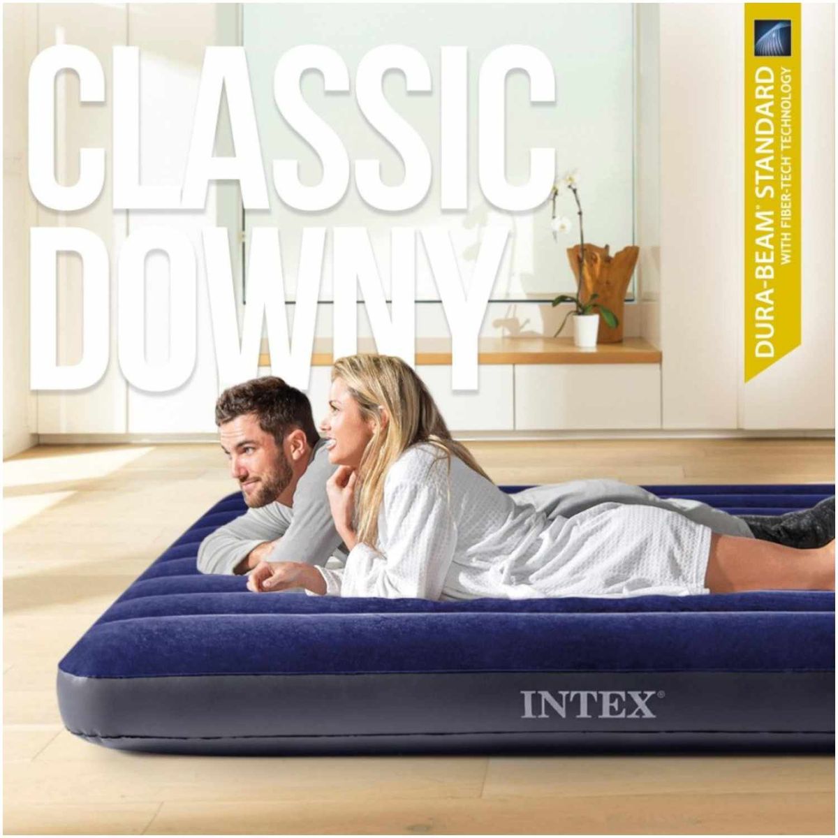 INTEX - Colchón Inflable INTEX 2 Plazas 137x191x25 cm Classic Downy