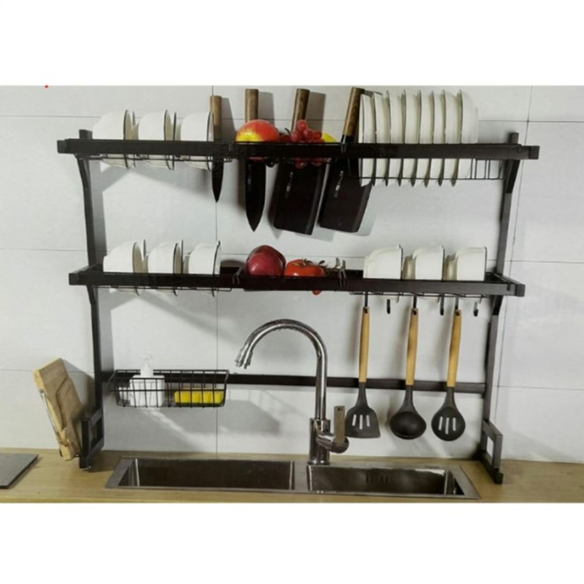 GENERICO - Secador Organizador Escurridor De Plato Loza 85Cm / 3 Niveles