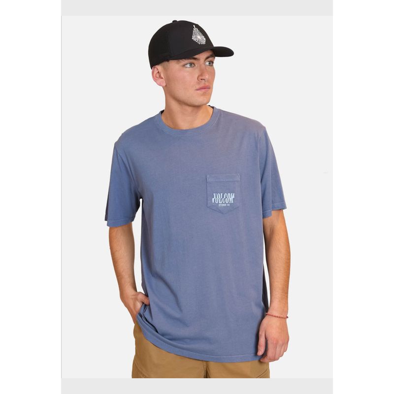VOLCOM - Polera Manga Corta Out There Azul Hombre Volcom