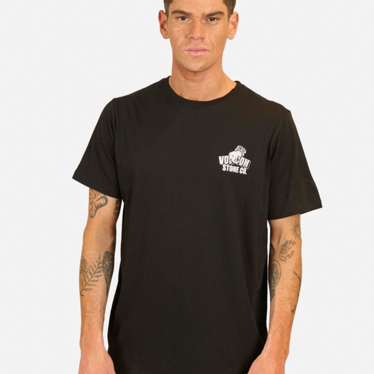 VOLCOM - Polera Manga Corta Stone Force Co Pw Negro Hombre Volcom