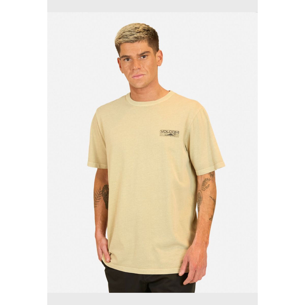 VOLCOM - Polera Manga Corta Out There Khaki Hombre Volcom