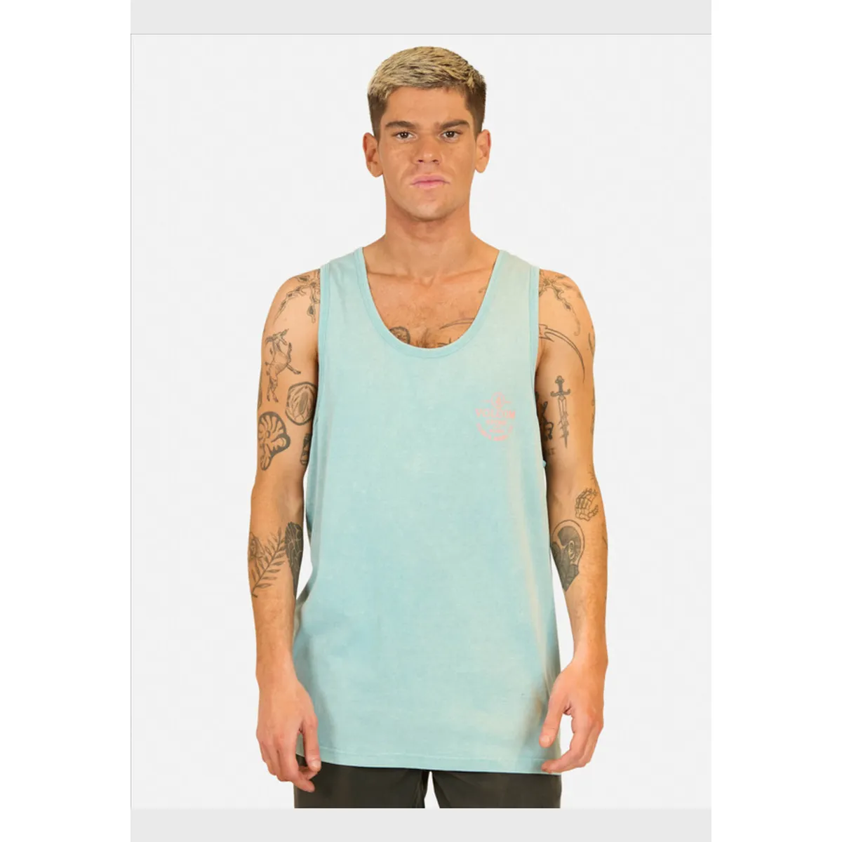 VOLCOM - Polera Anchored Celeste Hombre Volcom