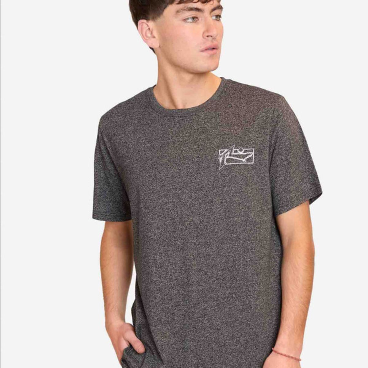 RUSTY - Polera Manga Corta Surfboard Negro Hombre Rusty