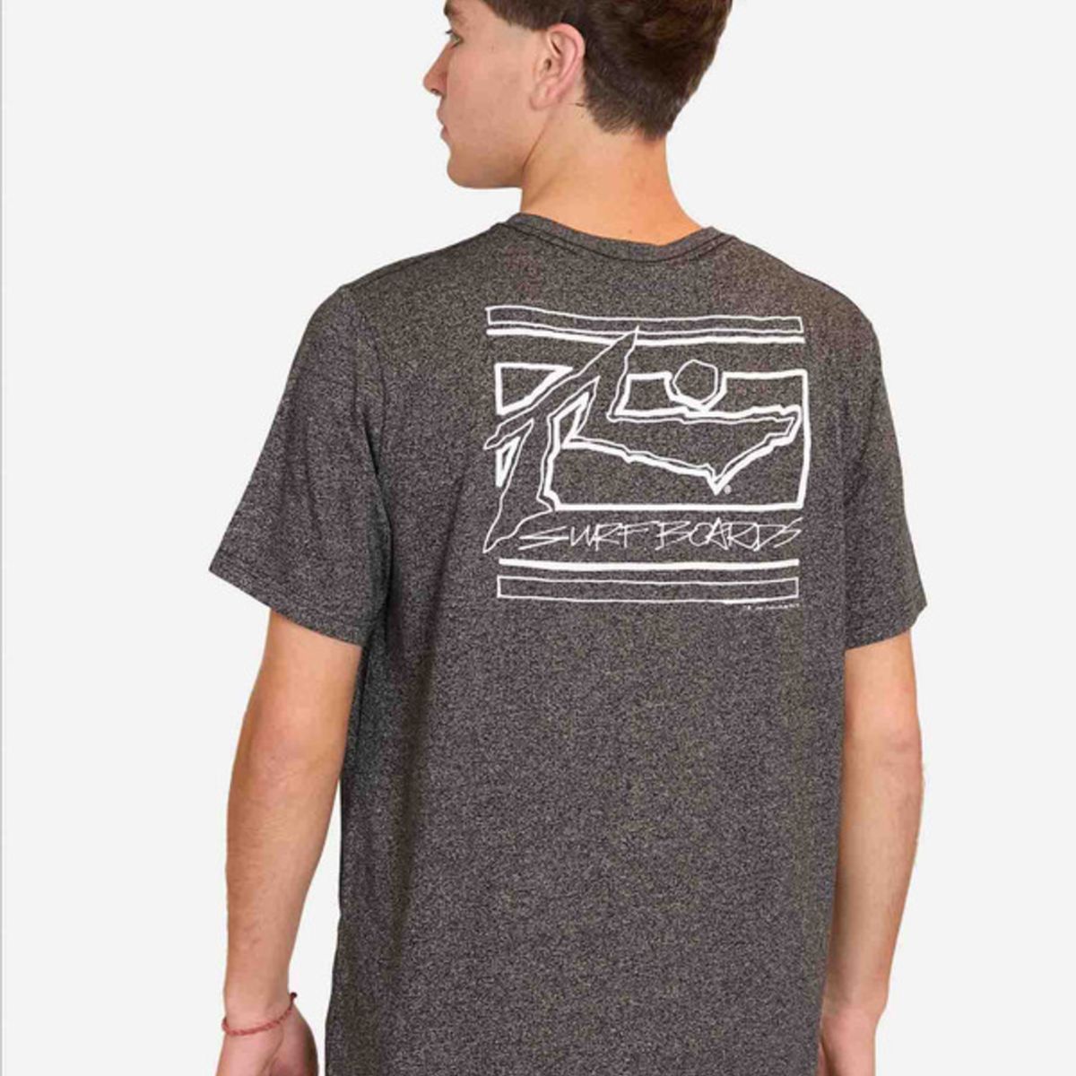 RUSTY - Polera Manga Corta Surfboard Negro Hombre Rusty