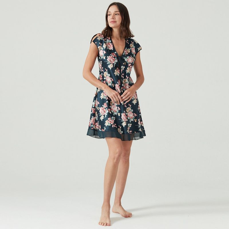 BARBIZON - Camisola Sesgo Azul Estampado