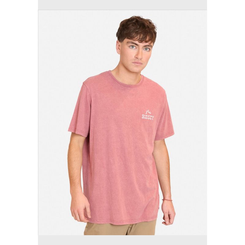 RUSTY - Polera Manga Corta Rusty Wave Tee Rojo Hombre Rusty