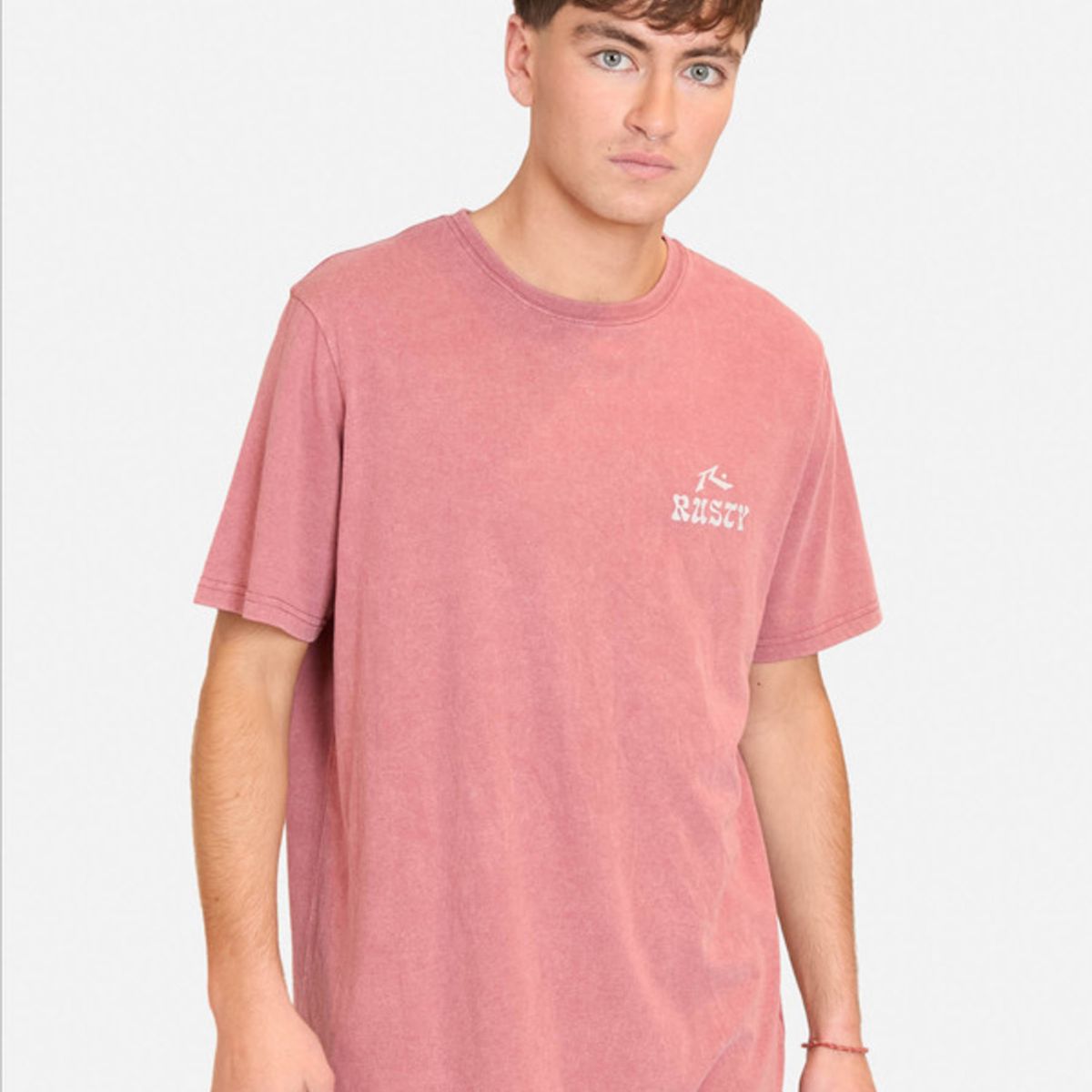 RUSTY - Polera Manga Corta Rusty Wave Tee Rojo Hombre Rusty