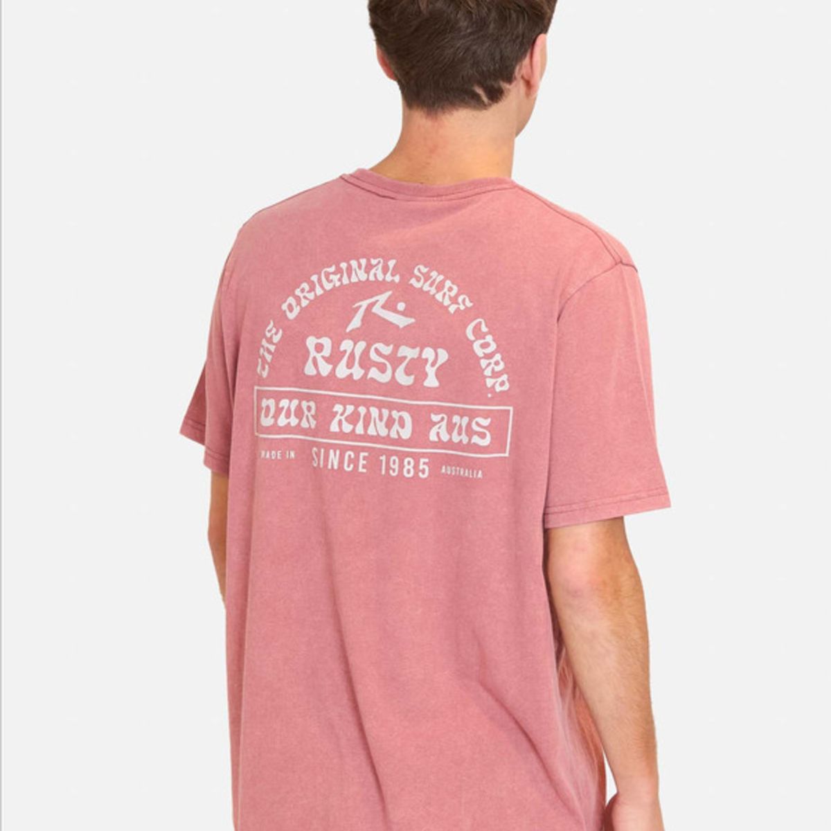 RUSTY - Polera Manga Corta Rusty Wave Tee Rojo Hombre Rusty