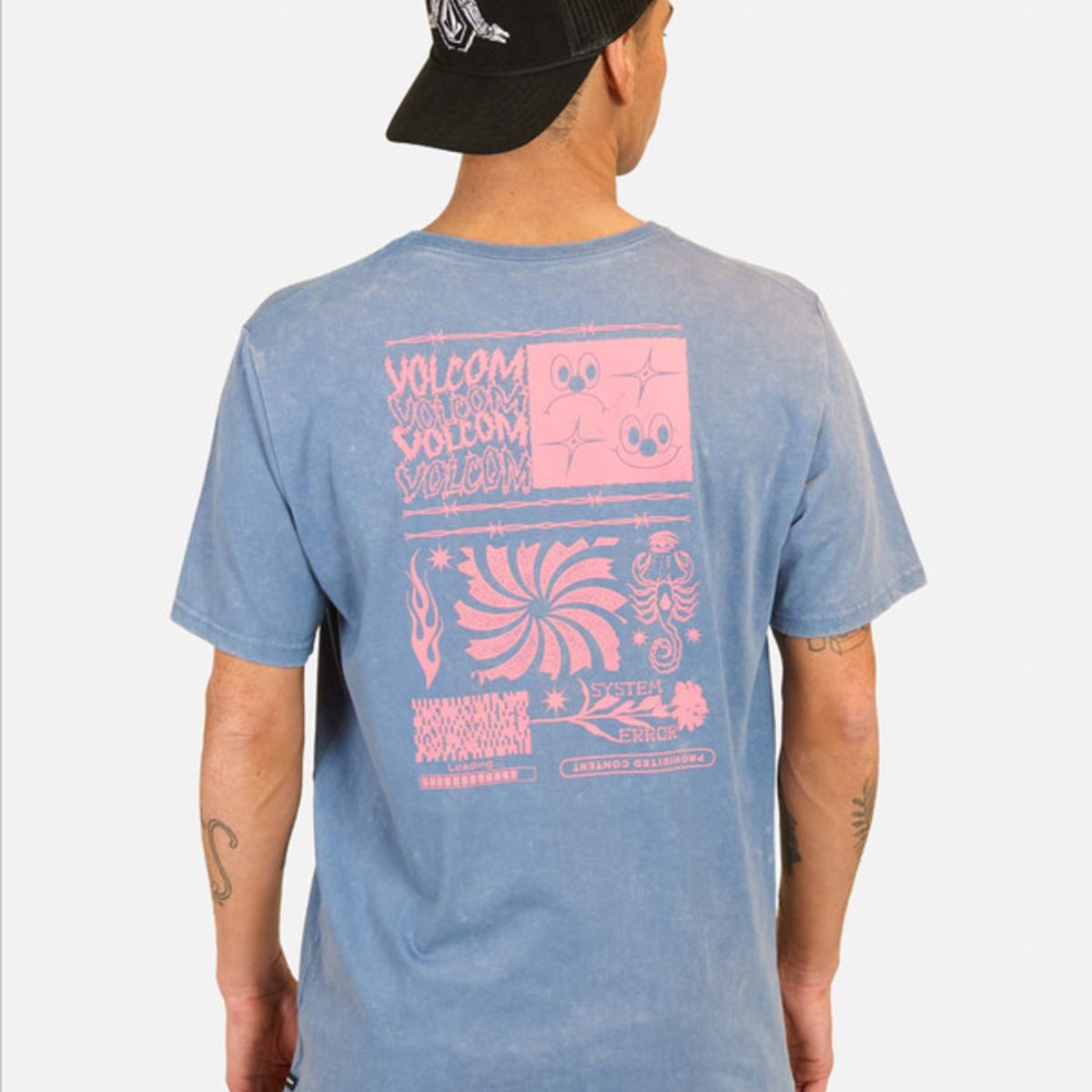 VOLCOM - Polera Manga Corta System Error Azul Hombre Volcom