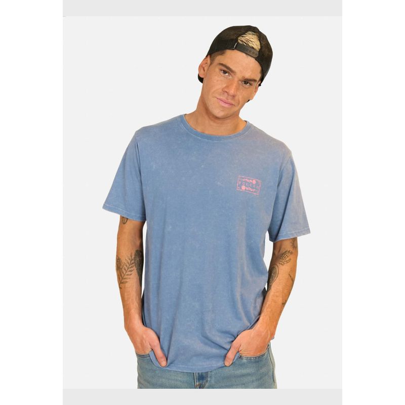 VOLCOM - Polera Manga Corta System Error Azul Hombre Volcom
