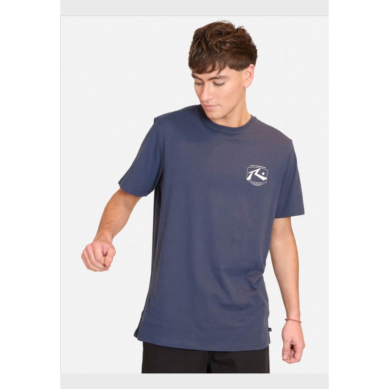 RUSTY - Polera Manga Corta Vintage Tv Azul Hombre Rusty