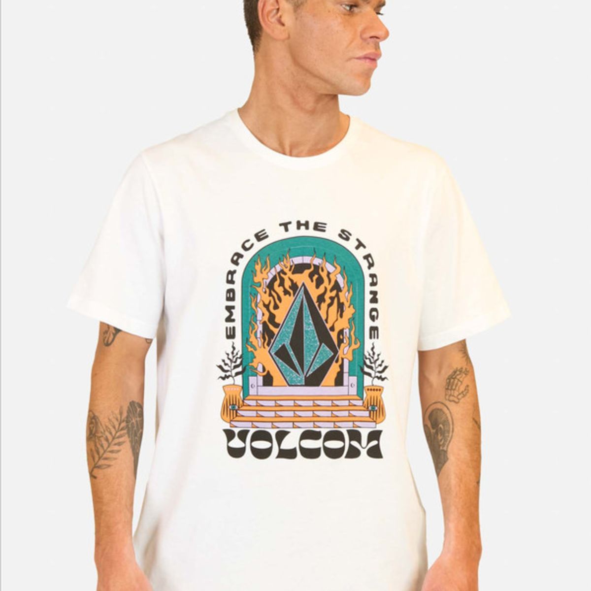 VOLCOM - Polera Manga Corta Sacred Blanco Hombre Volcom