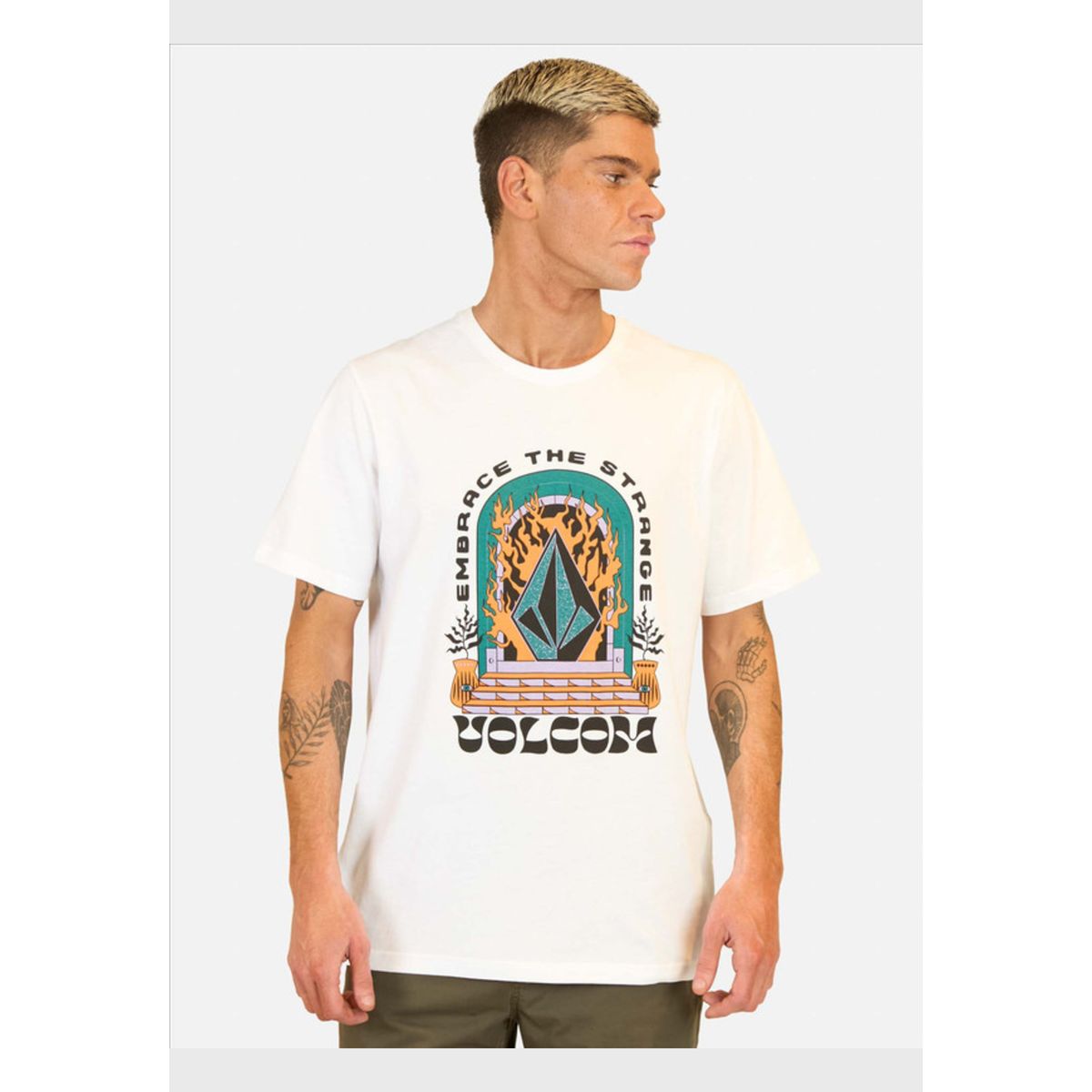 VOLCOM - Polera Manga Corta Sacred Blanco Hombre Volcom
