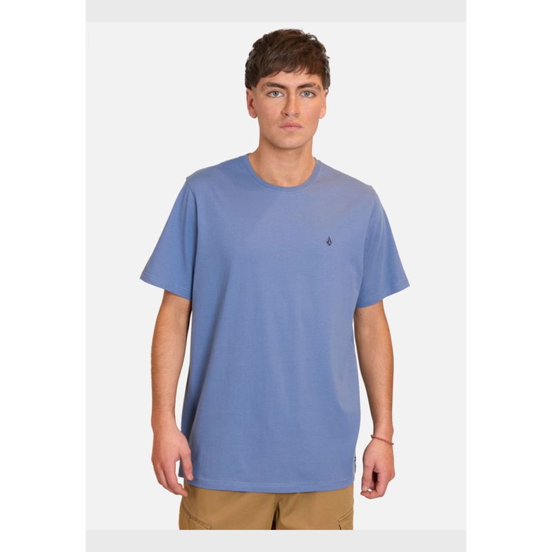 VOLCOM - Polera Manga Corta Stone Blanks Azul Hombre Volcom