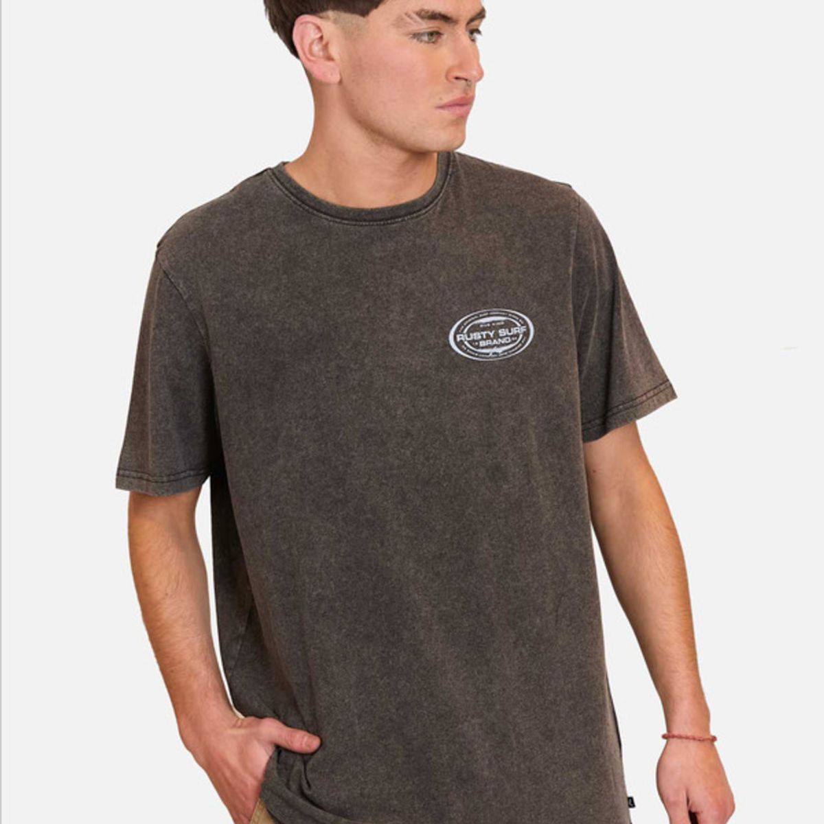 RUSTY - Polera Manga Corta Rusty Oval Tee Negro Hombre Rusty