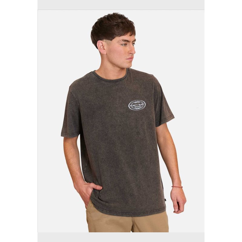 RUSTY - Polera Manga Corta Rusty Oval Tee Negro Hombre Rusty