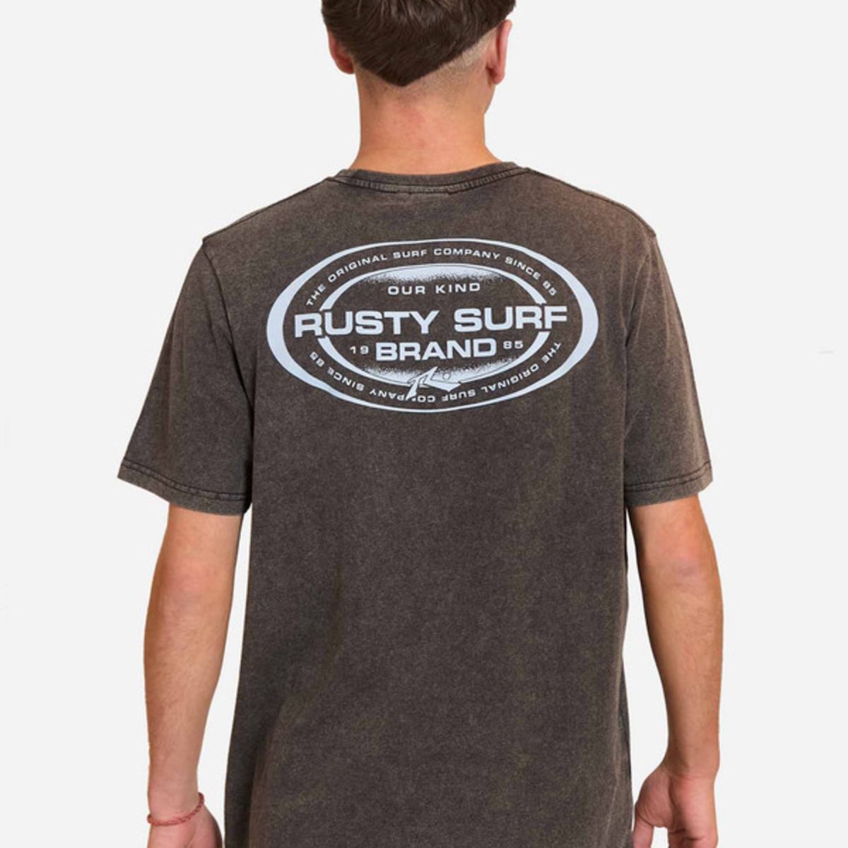 RUSTY - Polera Manga Corta Rusty Oval Tee Negro Hombre Rusty