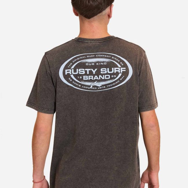 RUSTY - Polera Manga Corta Rusty Oval Tee Negro Hombre Rusty