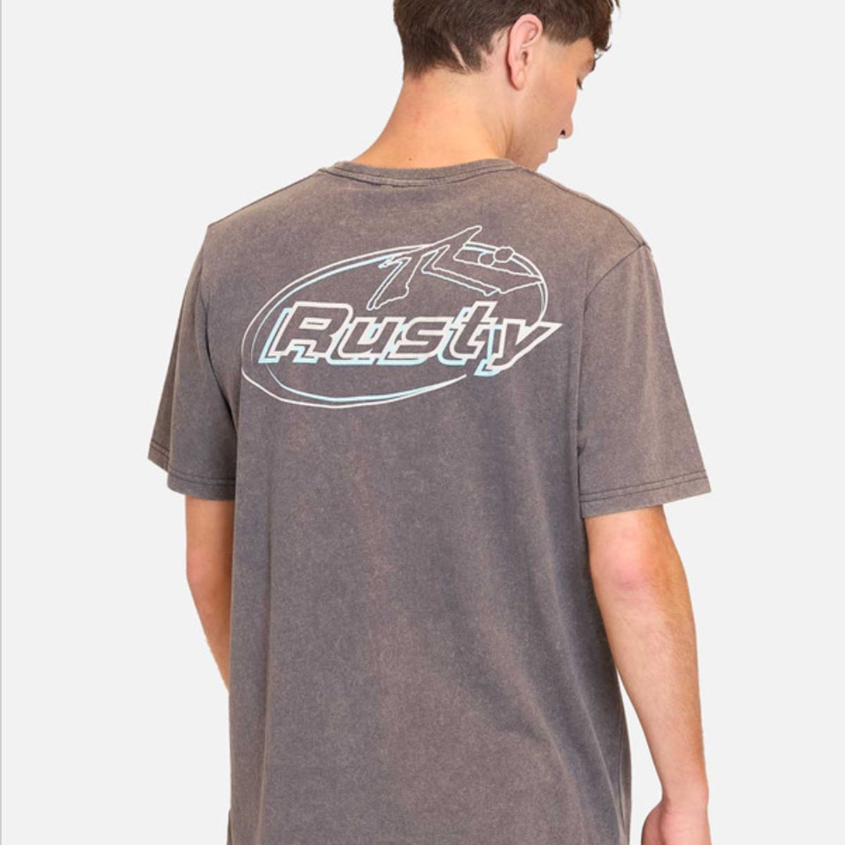 RUSTY - Polera Manga Corta Rusty 90S Tee Gris Hombre Rusty