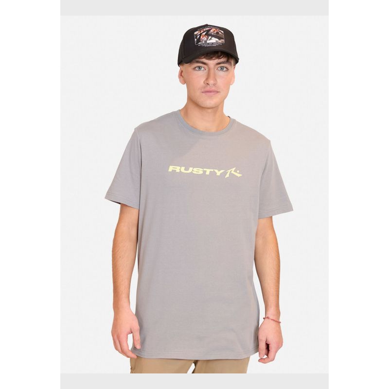 RUSTY - Polera Manga Corta Mi Rusty Gris Hombre Rusty