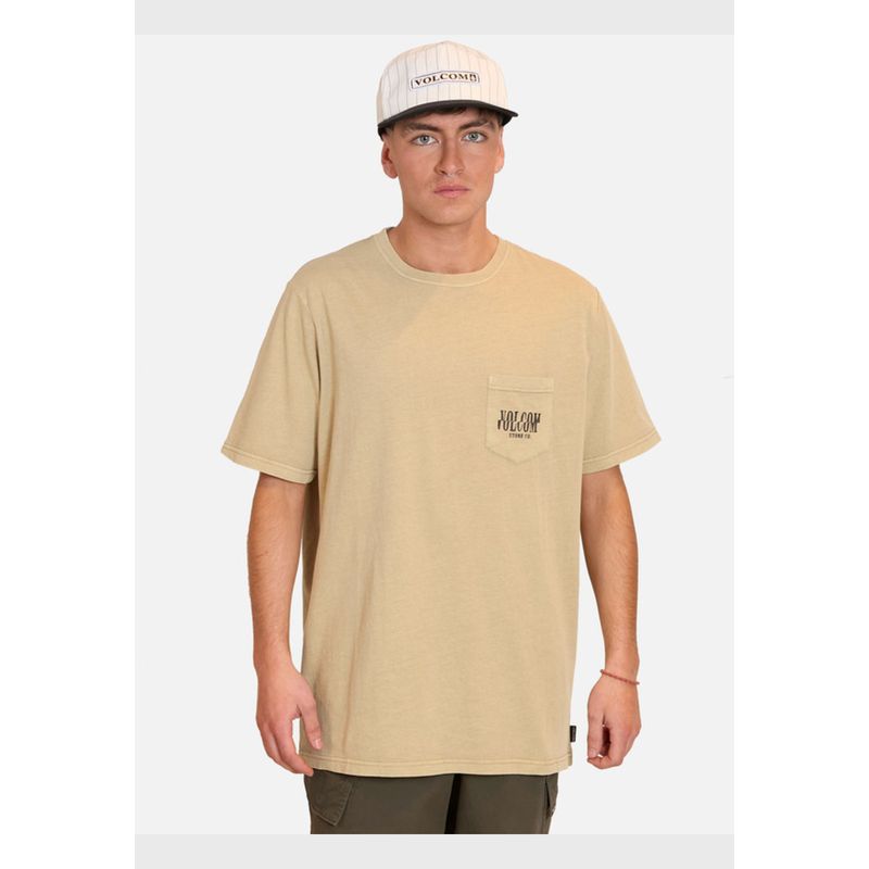 VOLCOM - Polera Manga Corta Out There Khaki Hombre Volcom