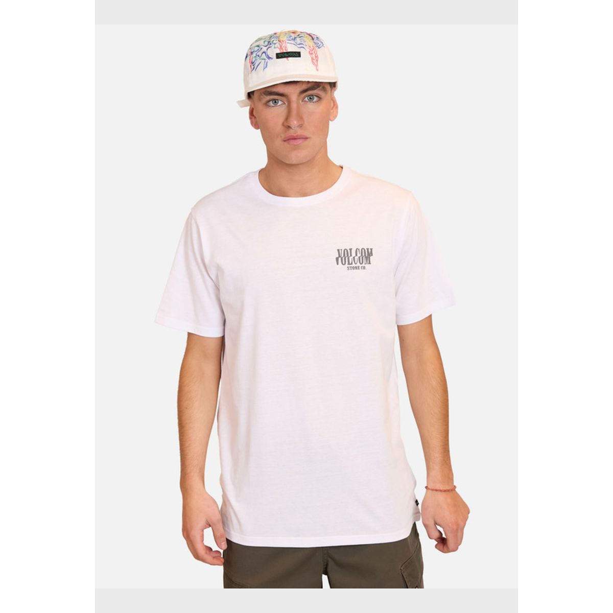 VOLCOM - Polera Manga Corta Scrambled Channel Blanco Hombre Volcom