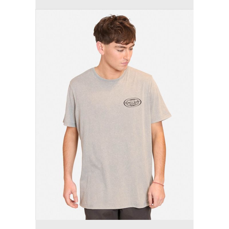 RUSTY - Polera Manga Corta Rusty Oval Tee Gris Hombre Rusty