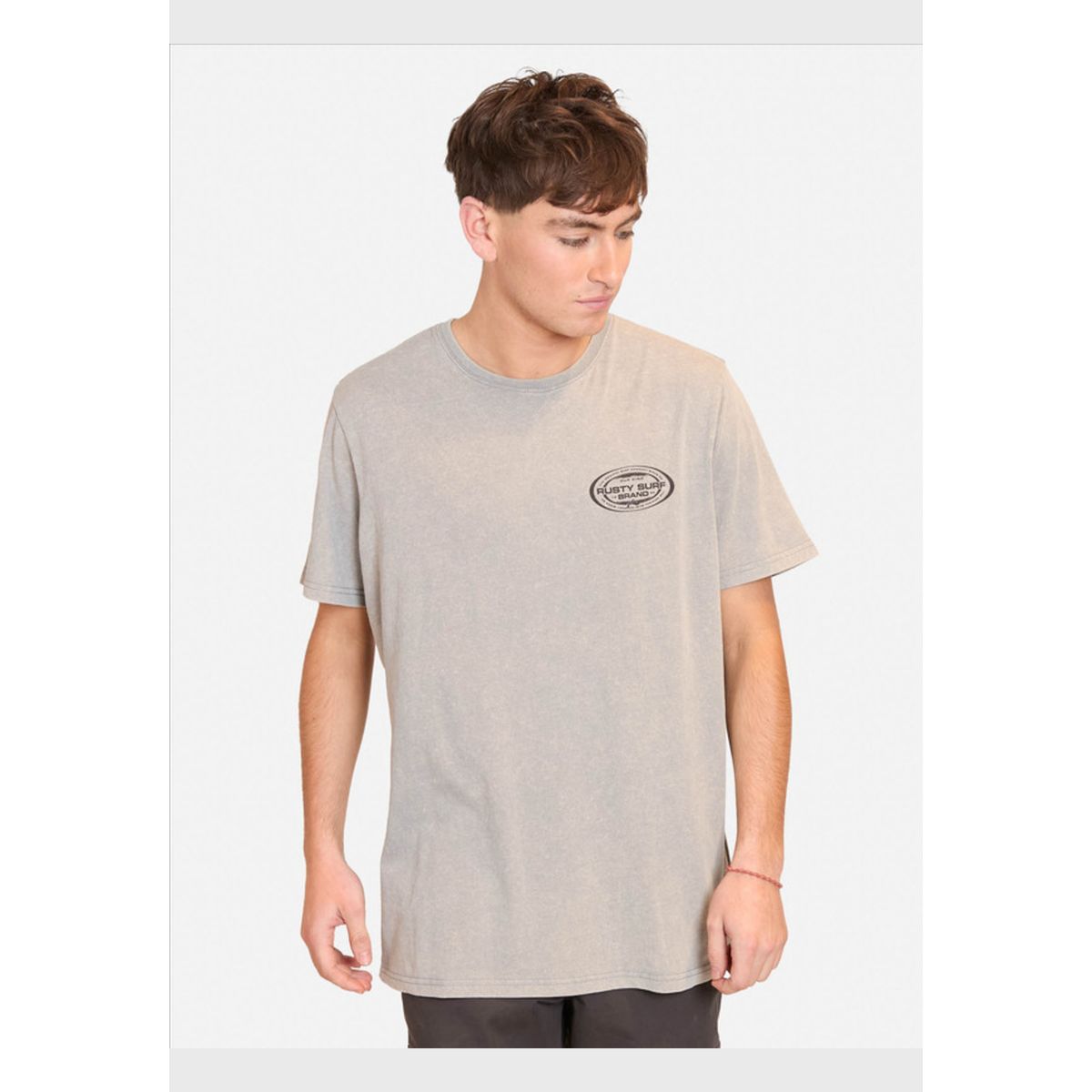 RUSTY - Polera Manga Corta Rusty Oval Tee Gris Hombre Rusty