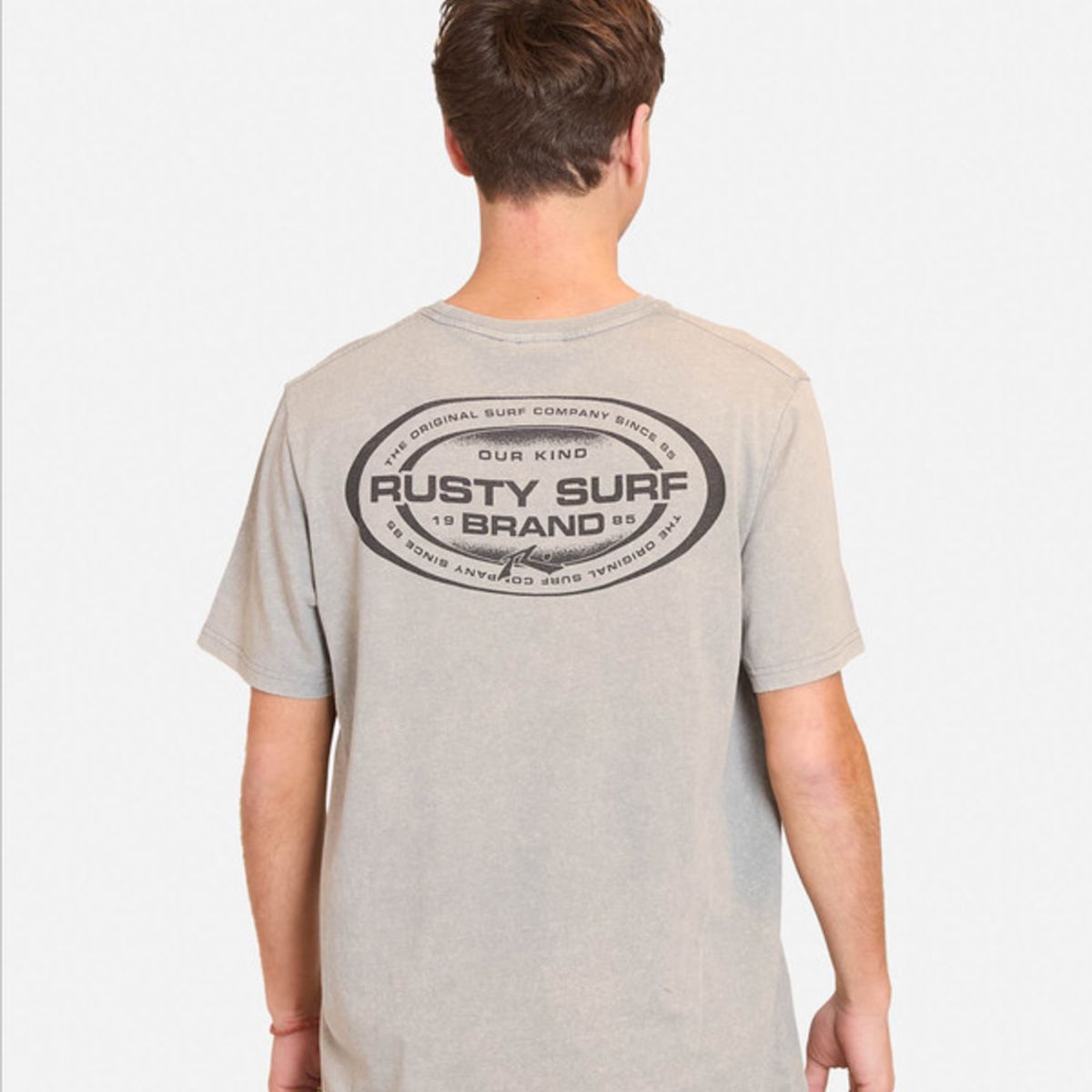 RUSTY - Polera Manga Corta Rusty Oval Tee Gris Hombre Rusty