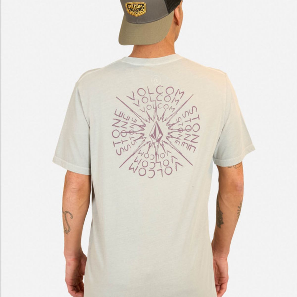 VOLCOM - Polera Manga Corta Spiraling Gris Hombre Volcom