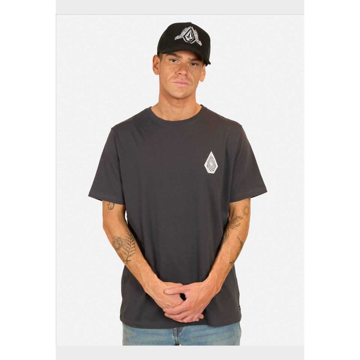 VOLCOM - Polera Manga Corta Hypnotix Gris Hombre Volcom