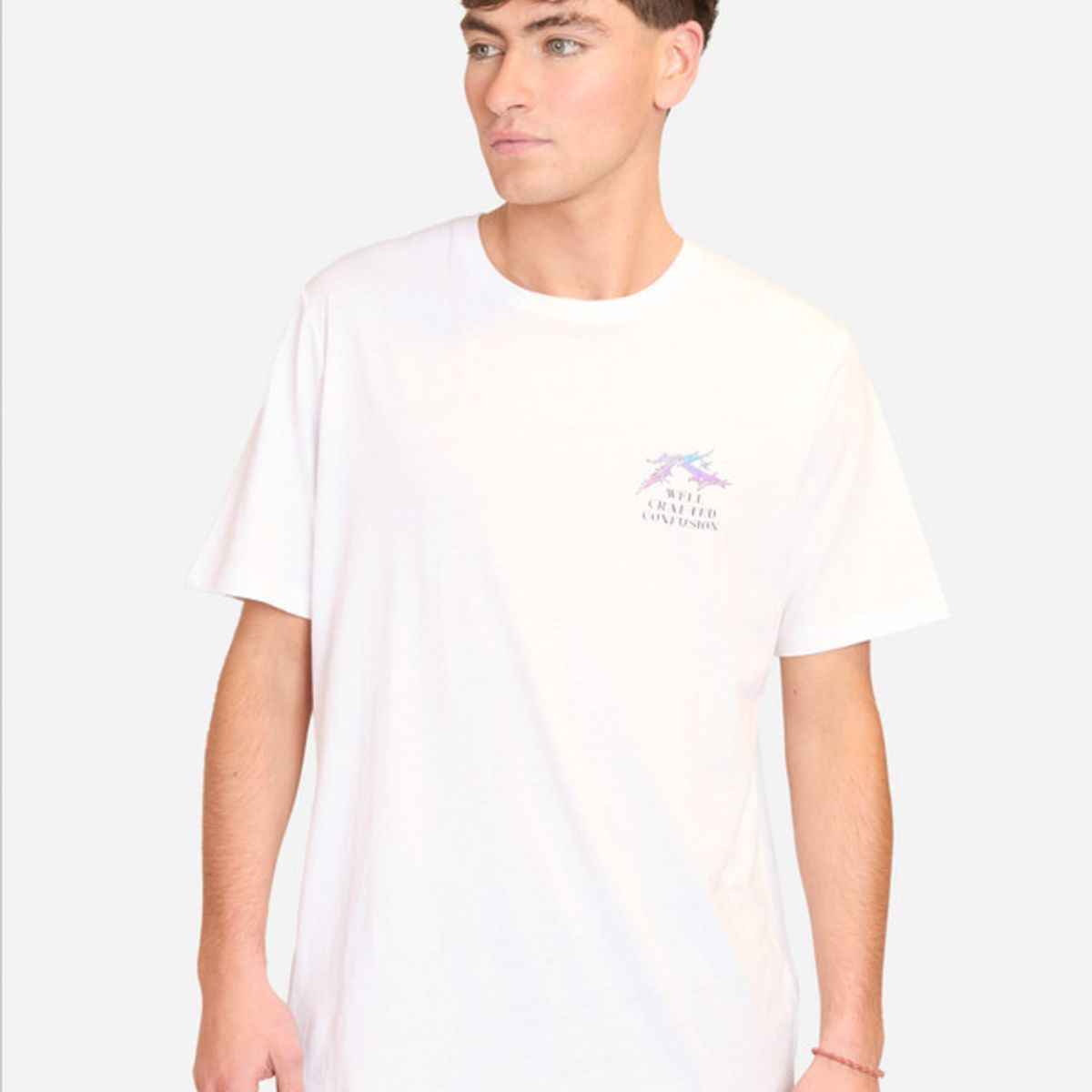 RUSTY - Polera Manga Corta Confussion Blanco Hombre Rusty