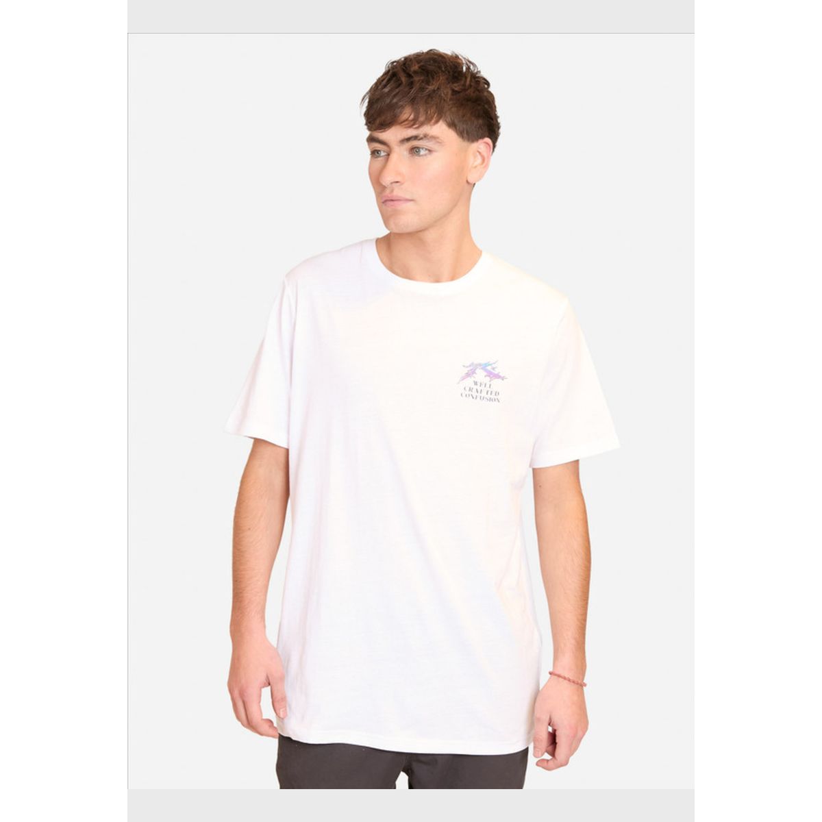 RUSTY - Polera Manga Corta Confussion Blanco Hombre Rusty