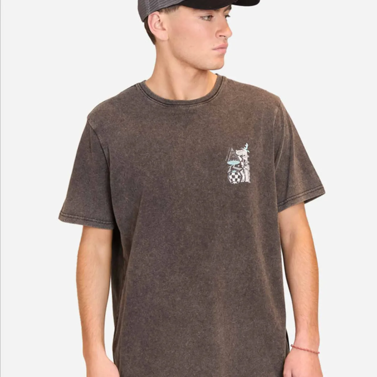 RUSTY - Polera Manga Corta Funghi E Condire Negro Hombre Rusty