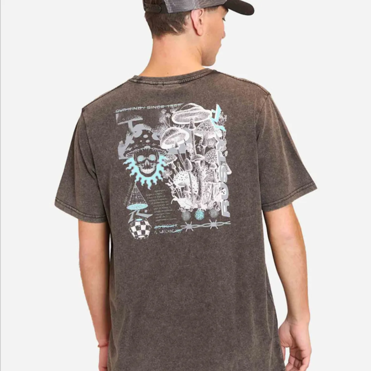 RUSTY - Polera Manga Corta Funghi E Condire Negro Hombre Rusty