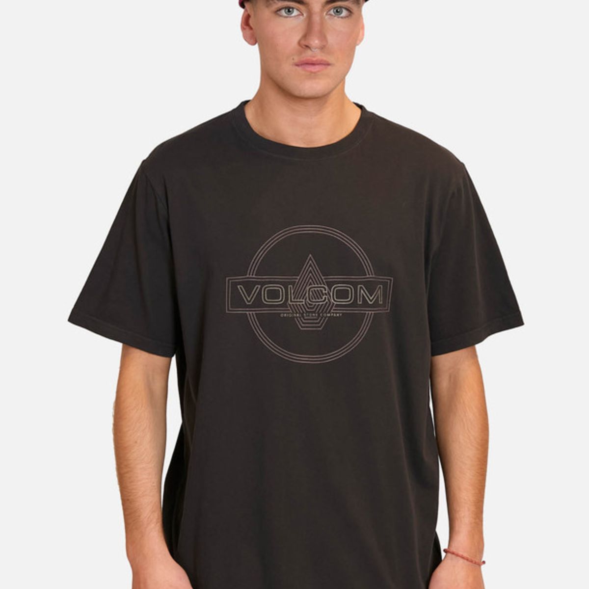 VOLCOM - Polera Manga Corta Line Service Negro Hombre Volcom