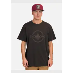 VOLCOM - Polera Manga Corta Line Service Negro Hombre