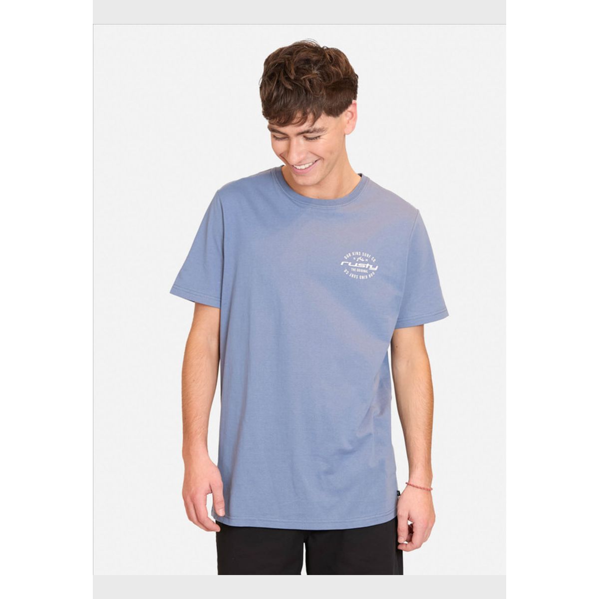 RUSTY - Polera Manga Corta Retro Surf Co Azul Hombre Rusty