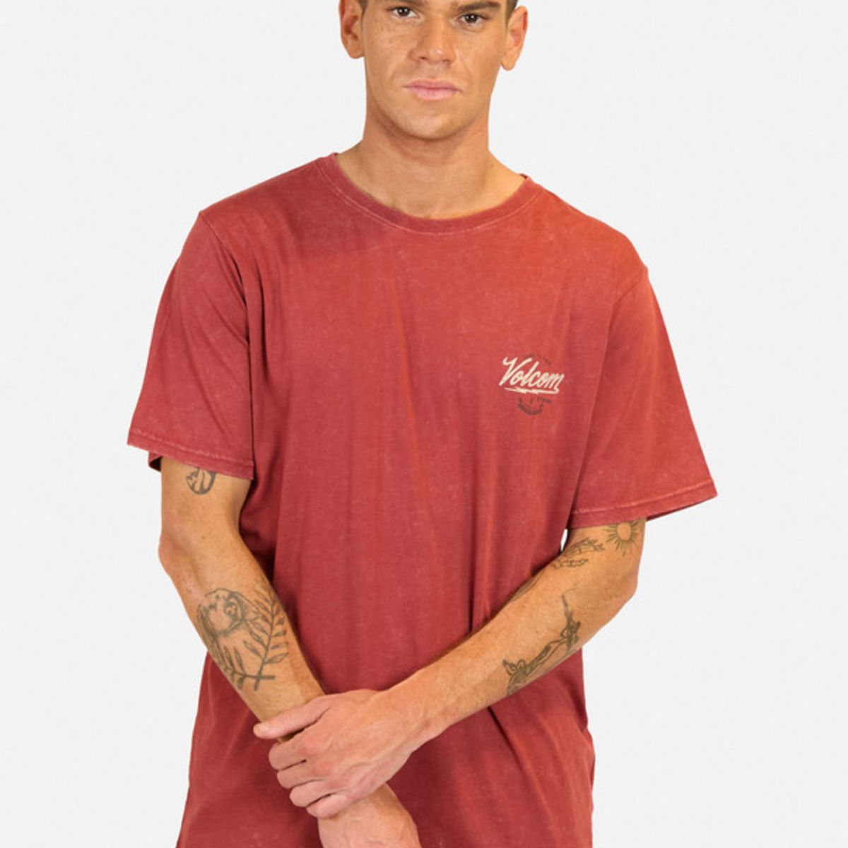 VOLCOM - Polera Manga Corta Elberta Rojo Hombre Volcom