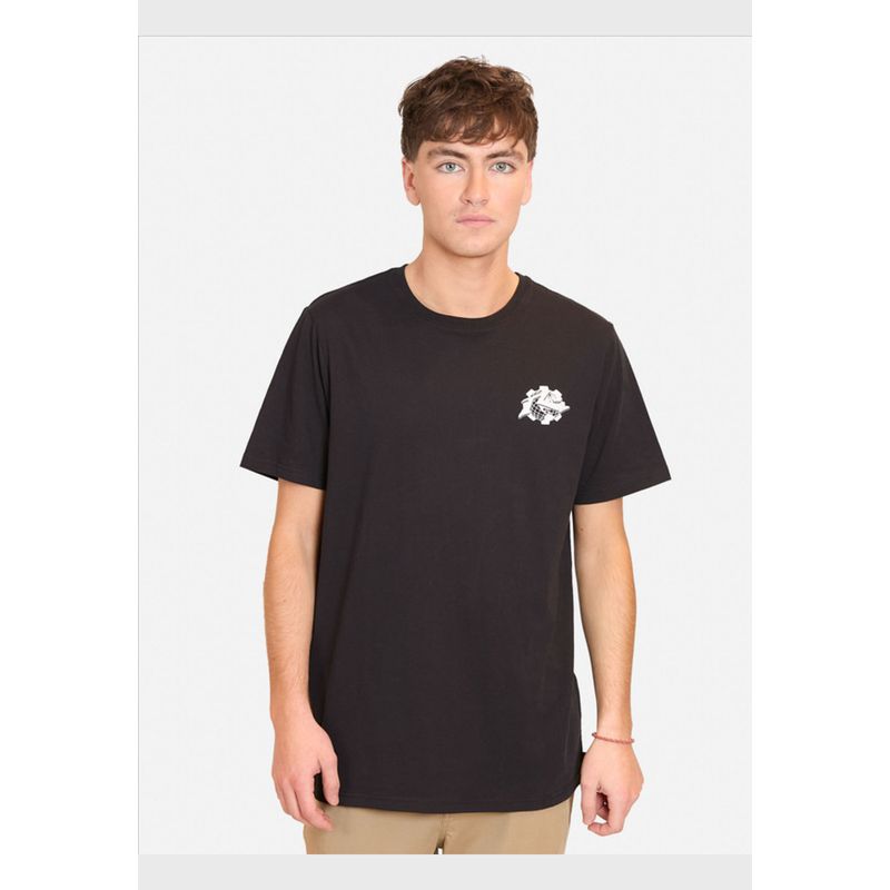 RUSTY - Polera Manga Corta R Supply Wordldwide Negro Hombre Rusty