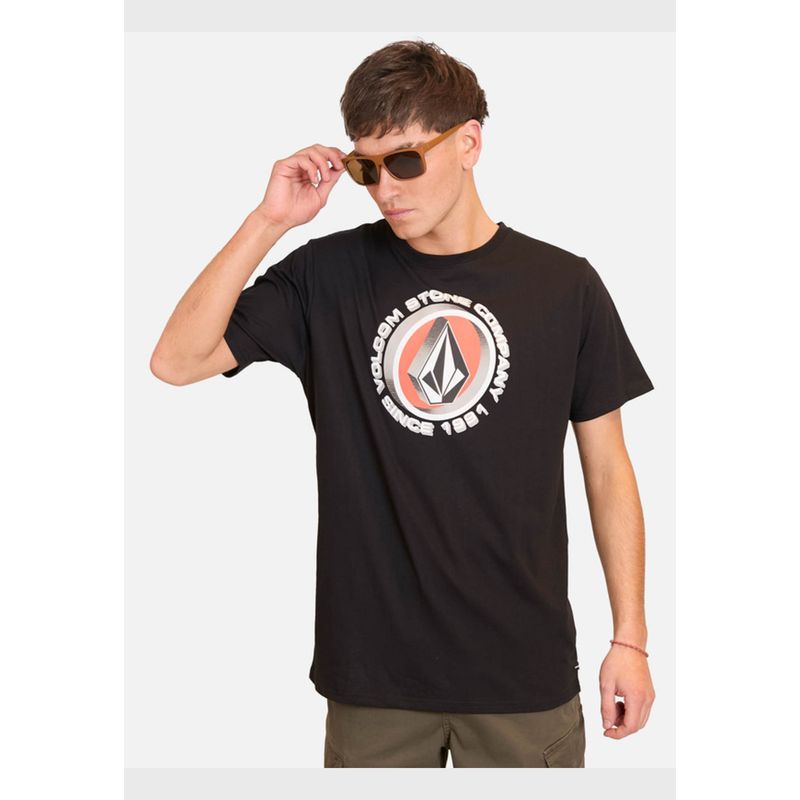 VOLCOM - Polera Manga Corta Faucet Negro Hombre Volcom