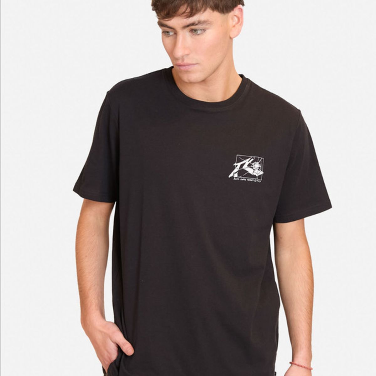 RUSTY - Polera Manga Corta R Broken Negro Hombre Rusty