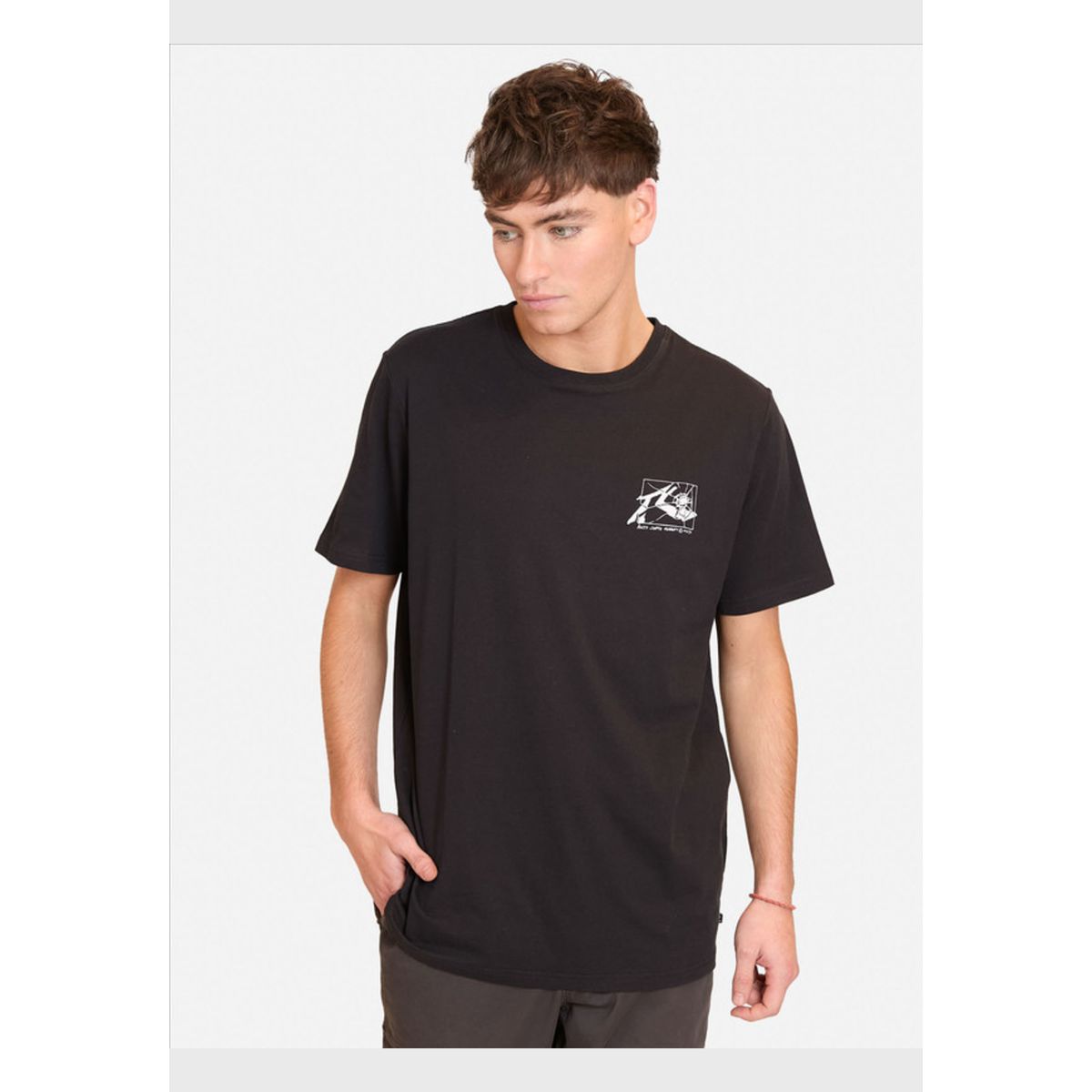 RUSTY - Polera Manga Corta R Broken Negro Hombre Rusty