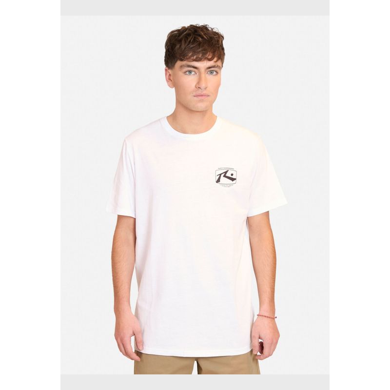 RUSTY - Polera Manga Corta Vintage Tv Blanco Hombre Rusty