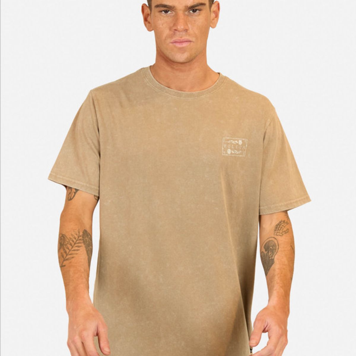 VOLCOM - Polera Manga Corta System Error Khaki Hombre Volcom