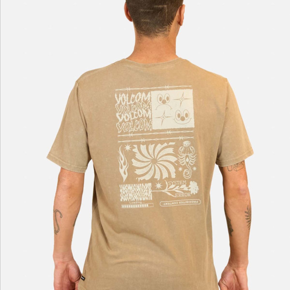 VOLCOM - Polera Manga Corta System Error Khaki Hombre Volcom